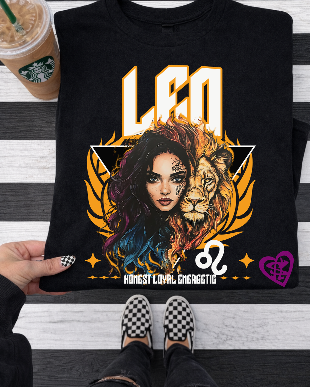 Leo Zodiac Graphic Tee – Brave, Confident & Determined
