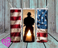 American Flag & Soldier 20oz Straight Tumbler