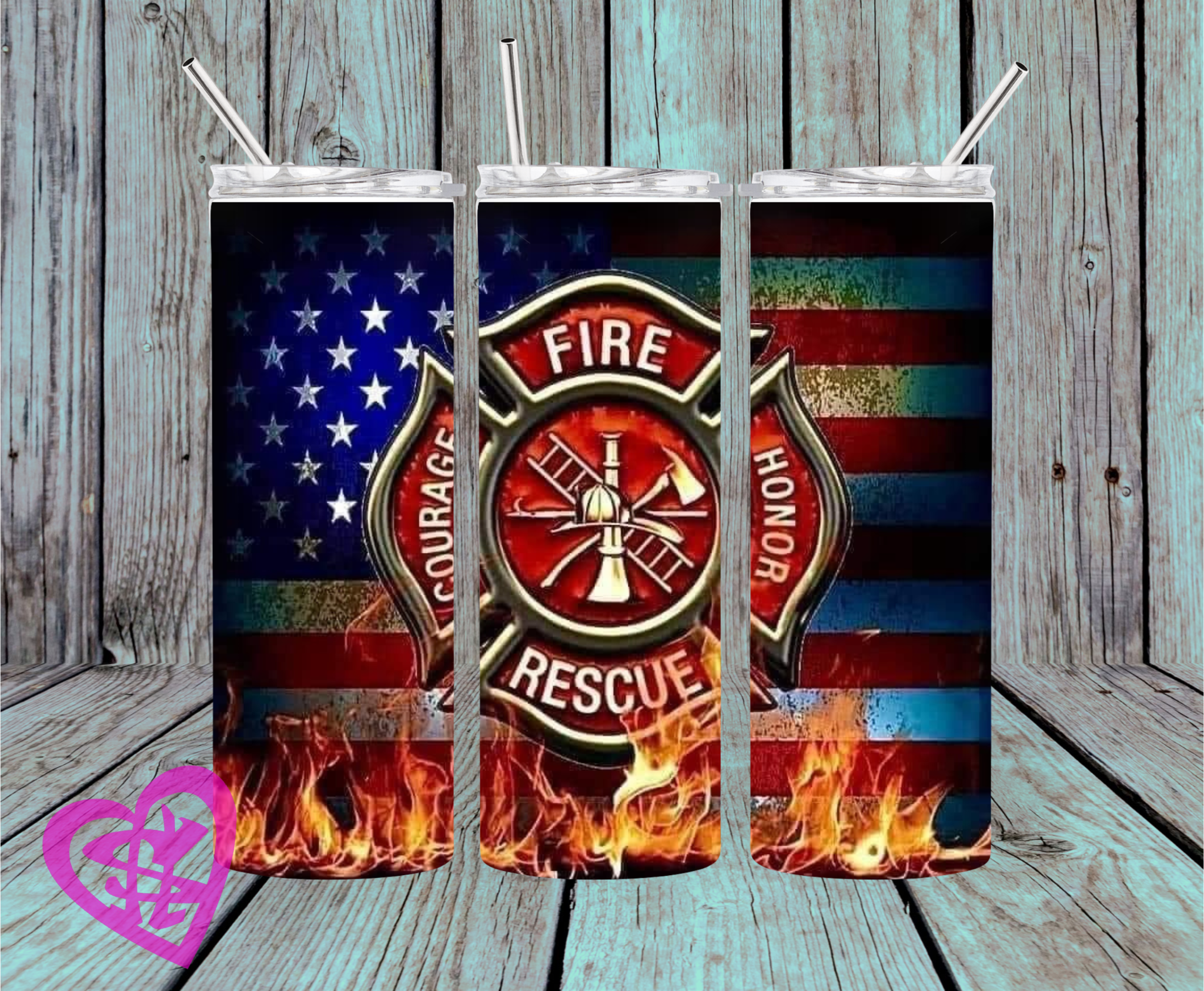 Fire & Rescue 20oz Straight Tumbler