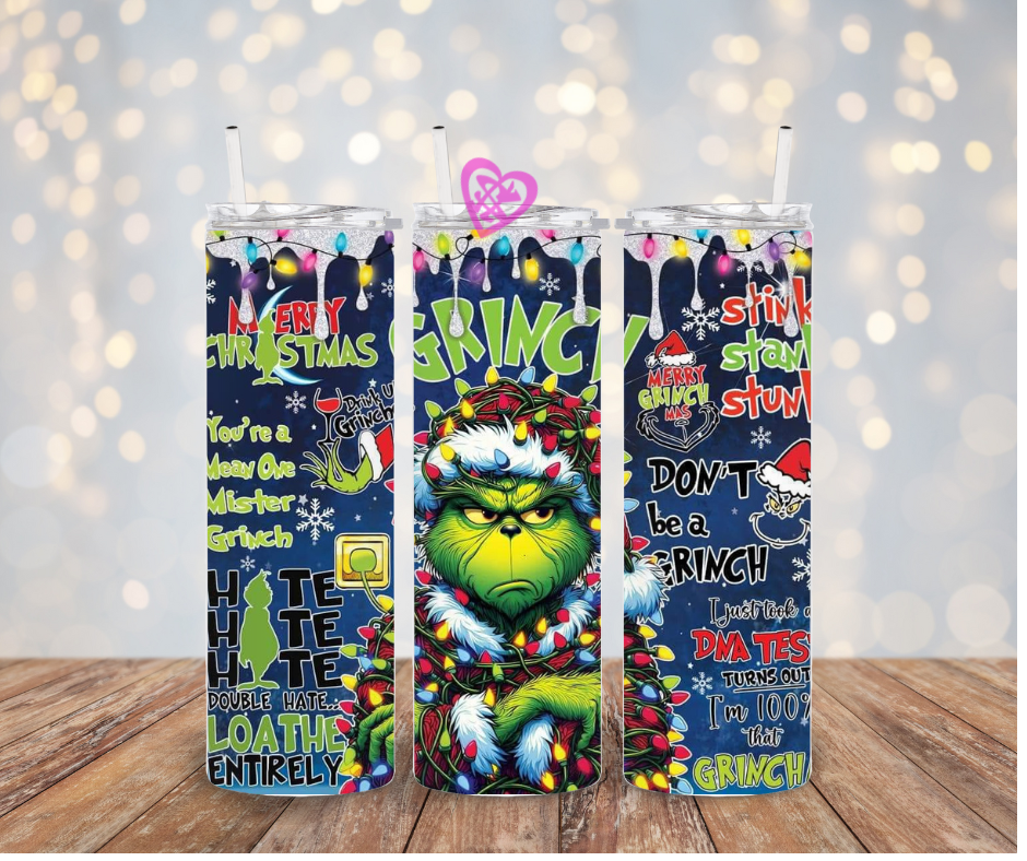 Grinch 20oz Straight Tumbler — My Day Is Booked