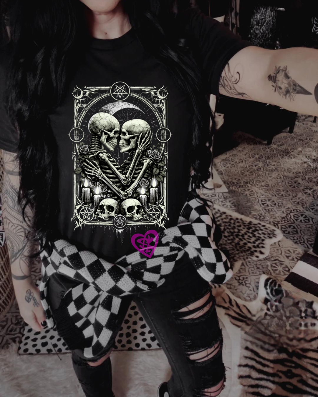 The Lovers Tarot Tee IV – Monochrome Edition