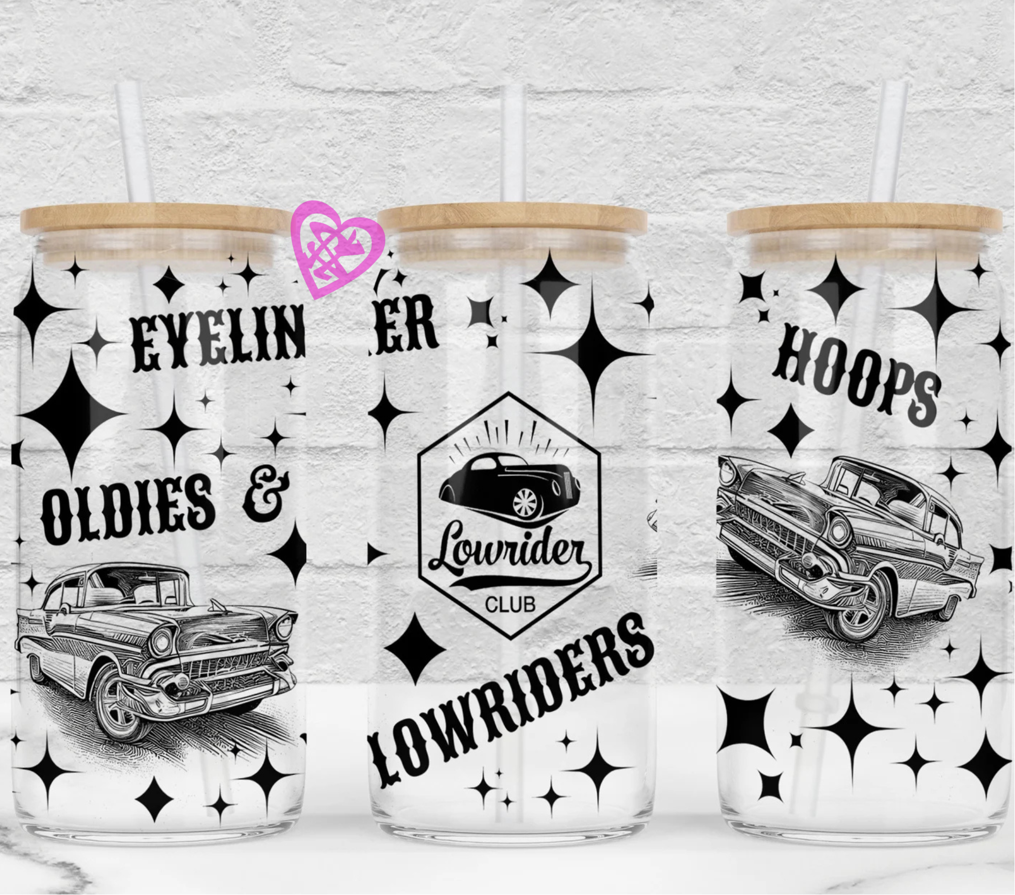 Lowrider Club 16oz Frosted Glass Can