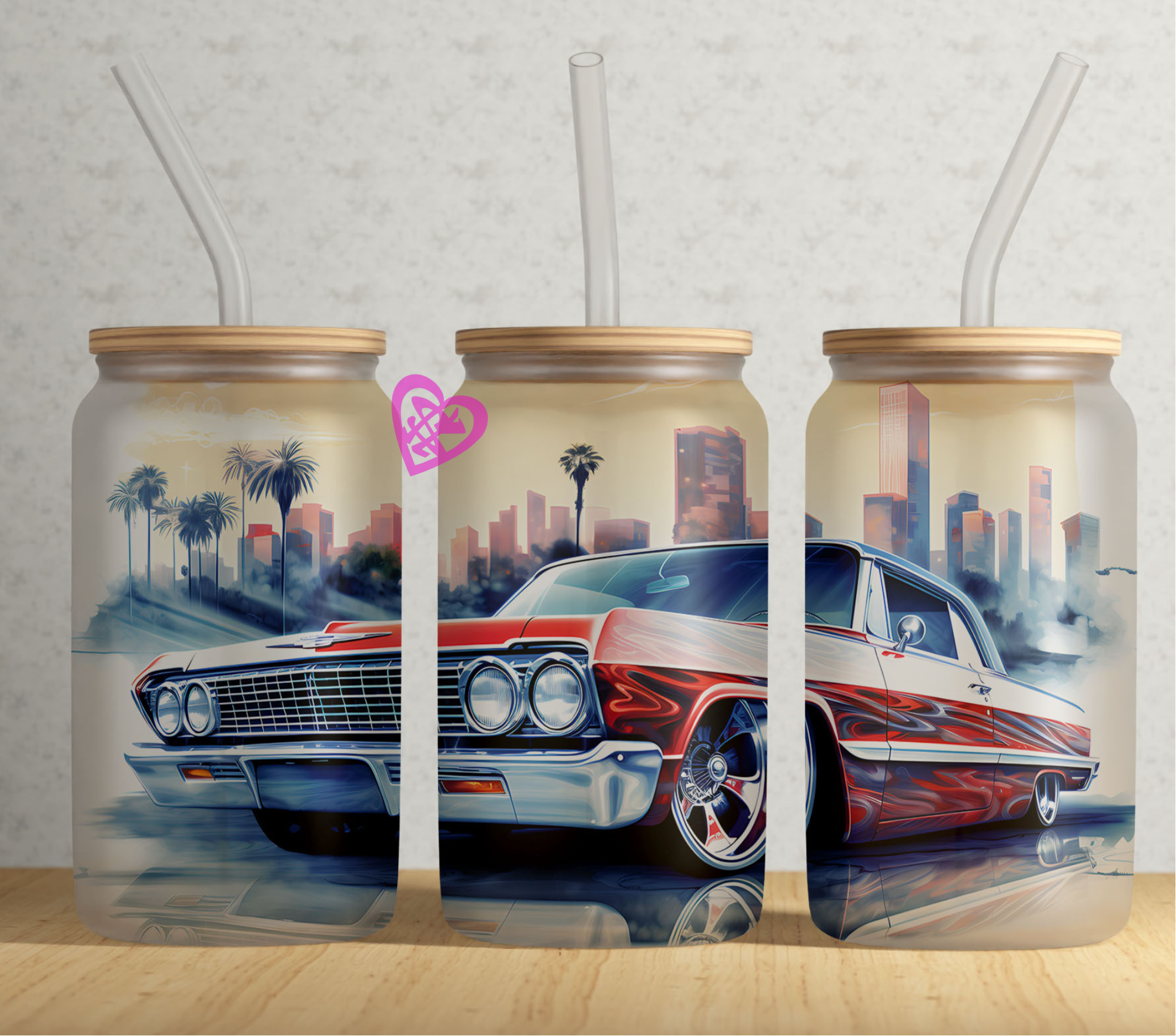 Lowrider Life 16oz Frosted Glass Can