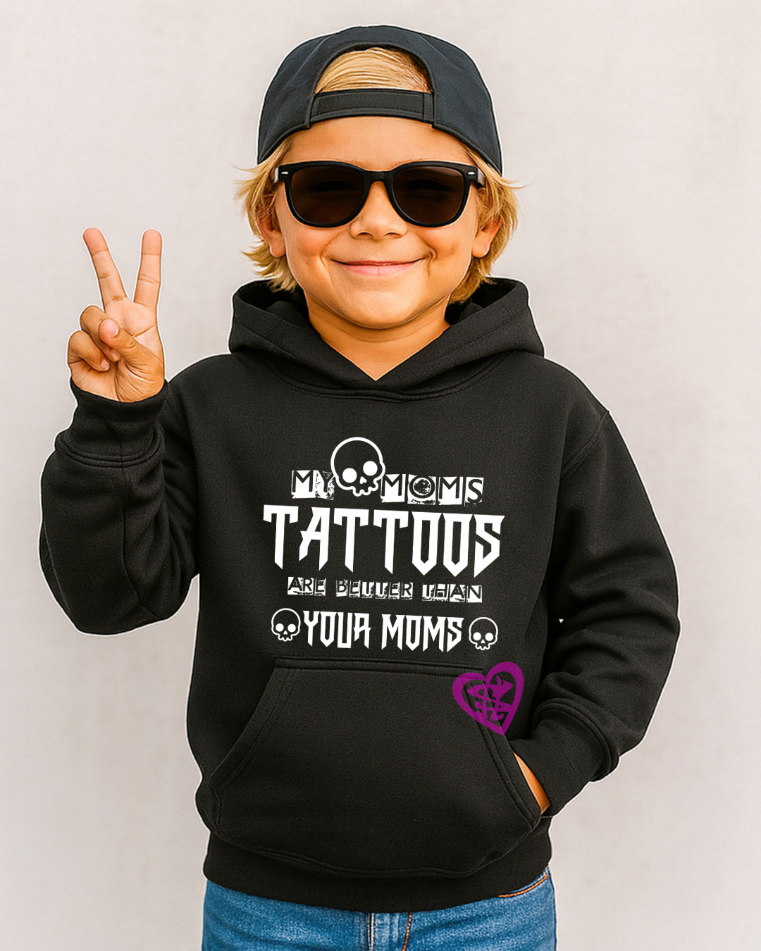 My Mom's Tattoos Are Better Than Your Moms Kids Hoodie