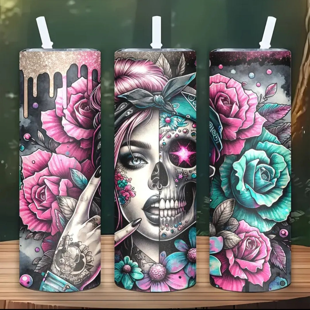 Sugar Skull Girl 20oz Straight Tumbler