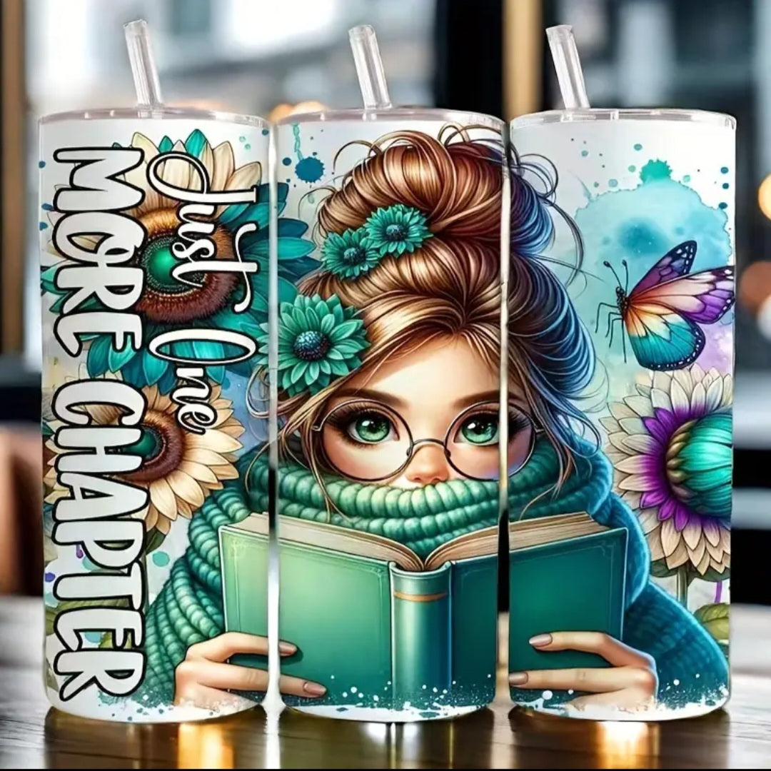 Just One More Chapter 20oz Straight Tumbler