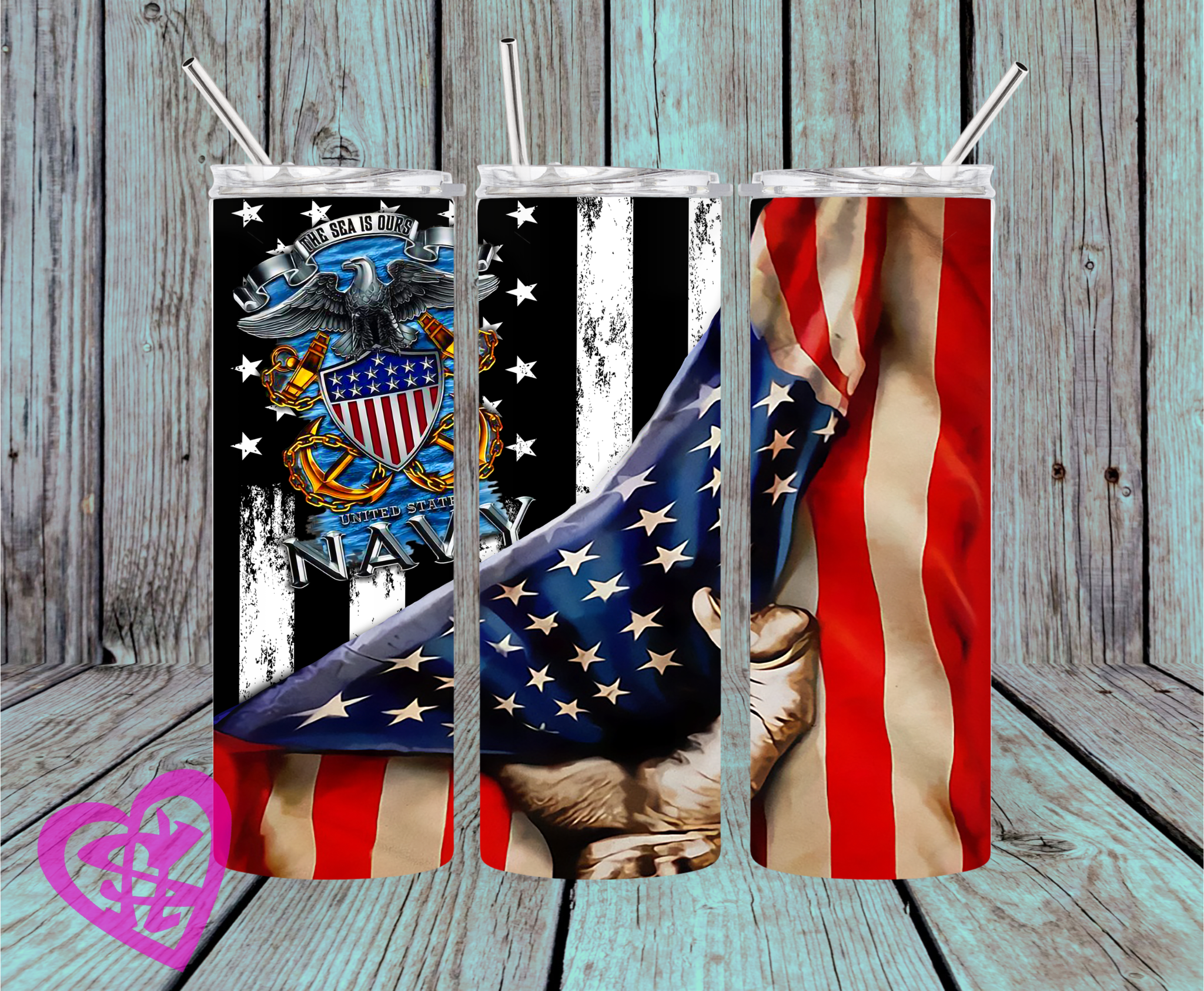US Navy 20oz Straight Tumbler