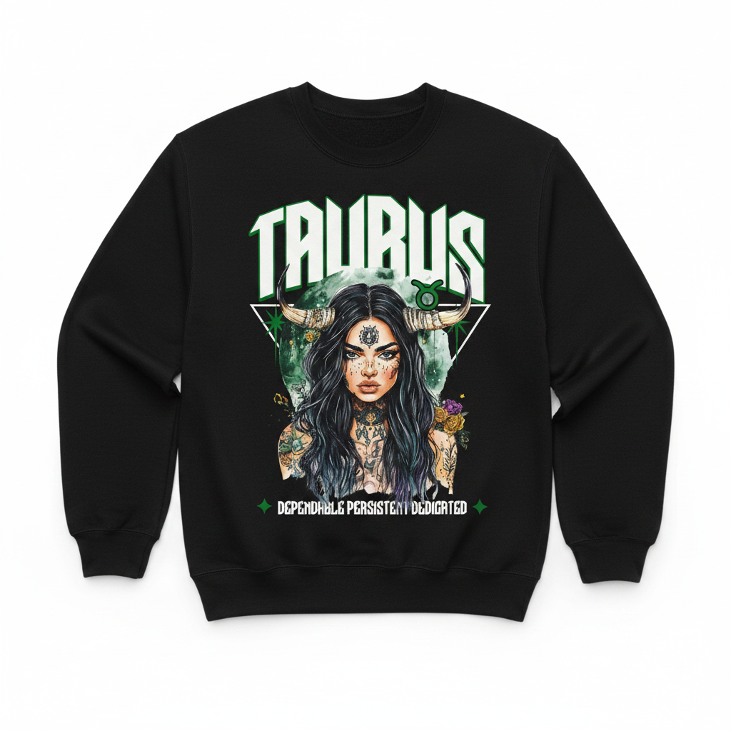 Taurus Zodiac Crew Sweater Mockup