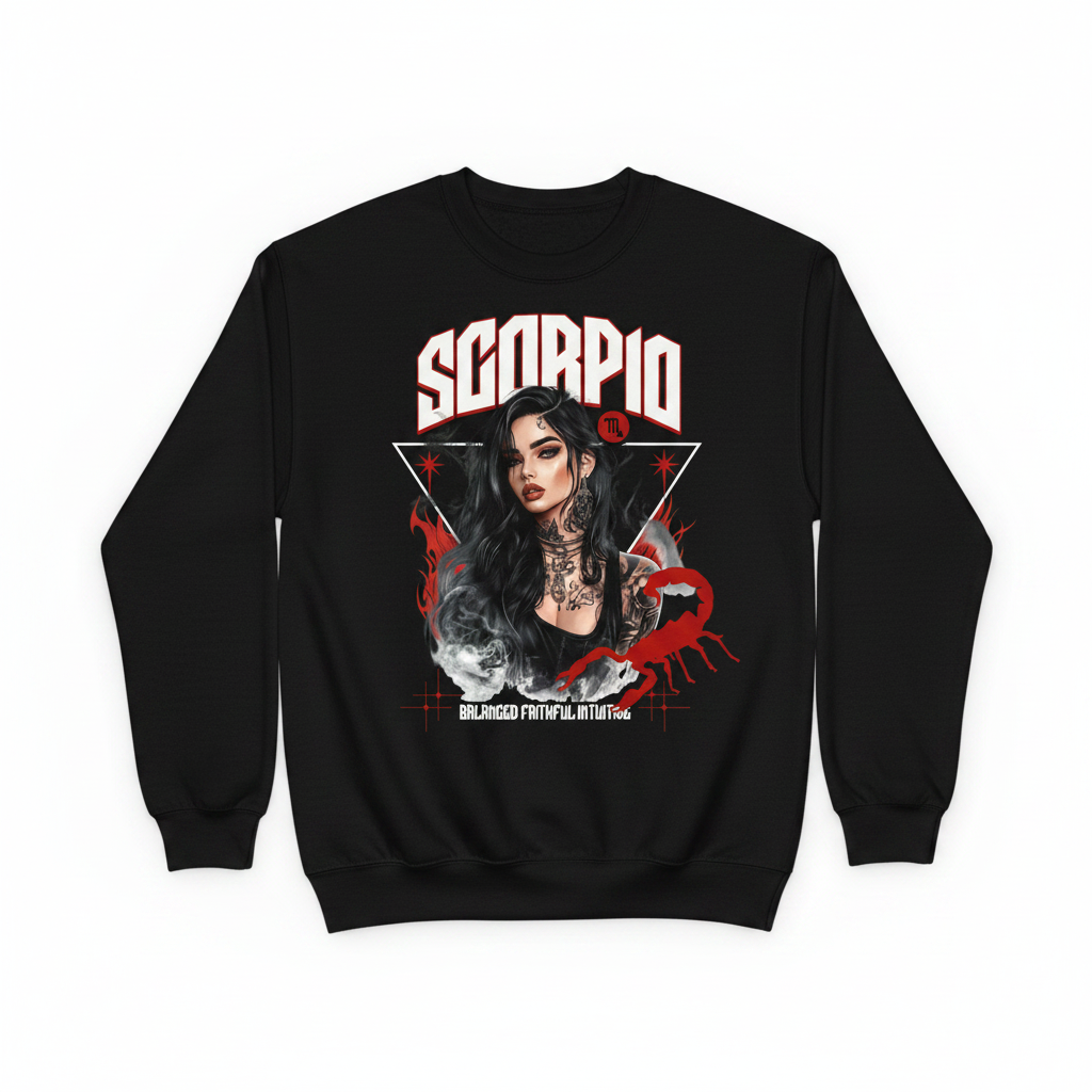 Scorpio Zodiac Crew Sweater Mockup