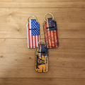Patriotic Keychains Group - Rustic Wood