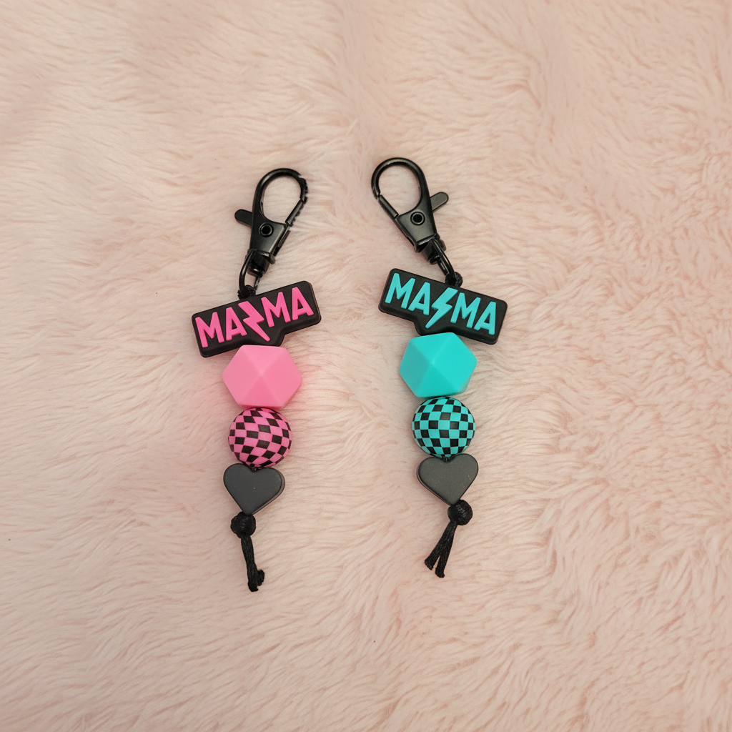 Rock MAMA Keychains - Blush Pink
