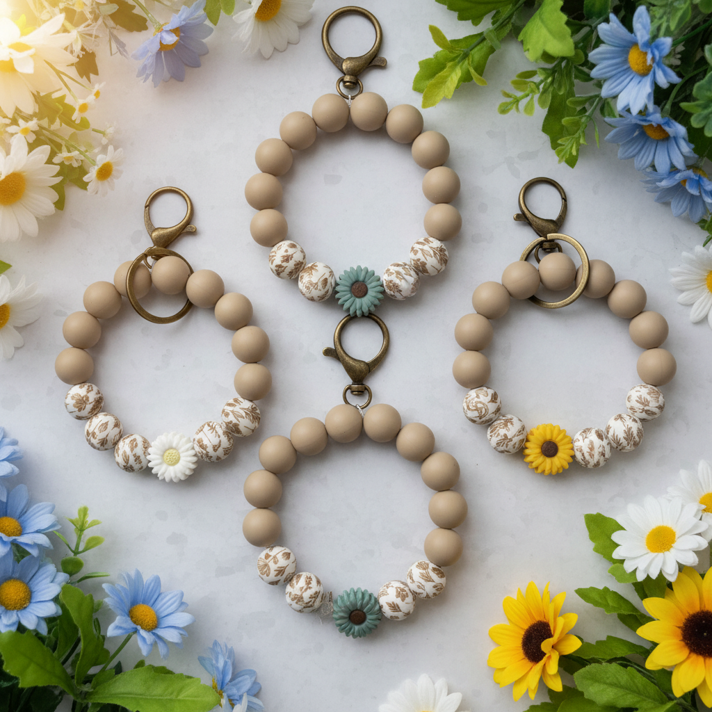 Three Flower Silicone Wristlets