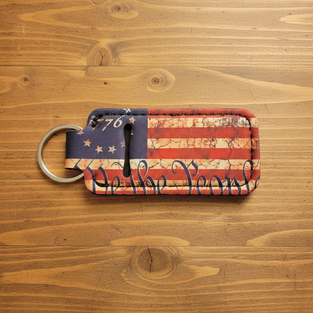 We the People Keychain - Rustic Wood